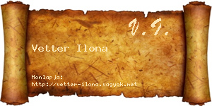 Vetter Ilona névjegykártya